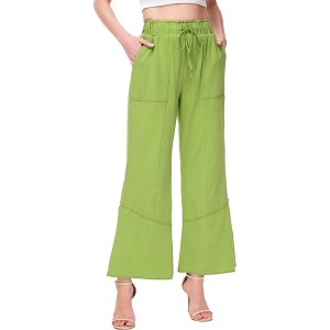 Anna-Kaci Women's High Waist Drawstring Long Pants Relaxed Loose Pants with Pockets - 1 of 4