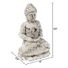 Slickblue Cement Seated Buddha Statue, Decorative Figurine, Meditation Decor, Natural Finish, 6"x4.5"x8.5" - 3 of 3