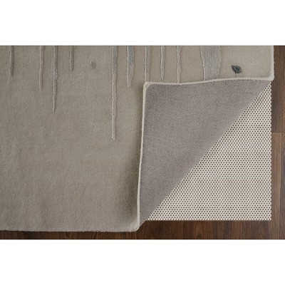 Ivory and Blue Abstract Hand-Tufted Wool Area Rug