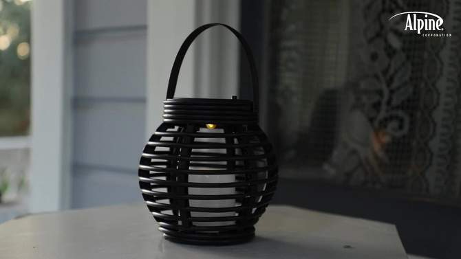 Solar Outdoor Lantern with Shepherd Hook Stake Brown - Alpine Corporation, 2 of 8, play video