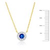Classic Gold 14K Yellow Gold, 3mm Round Sapphire (0.16ct) & Diamond Necklace - (11 Stones) - Blue - 16+2 Inch - 2 of 3