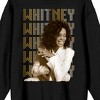 Whitney Houston Repeat Gold Text Crew Neck Long Sleeve Black Unisex Adult Tee - 2 of 3