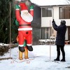 Syemin Inflatable Holiday Decorations 7FT Hanging Christmas Inflatable Santa with Dog, Christmas Blow Up Decoration, Multicolored, 25"*33"*84" - 3 of 4