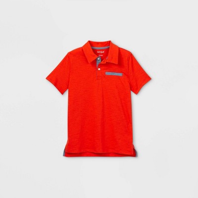 boys orange polo shirt