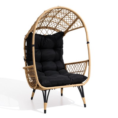 Pellebant Outdoor Wicker Basket Egg Chair with Cushion
