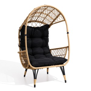 Pellebant Outdoor Wicker Basket Egg Chair with Cushion - 1 of 4