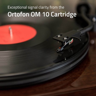 Walnut Belt Drive Turntable with Metal Platter and Rubber Feet