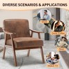 Accent Chair, Living Room Chairs with Solid Wood Frame, Mid Century Modern Chair Ergonomic Backrest for Bedroom, Reading Room - 3 of 4