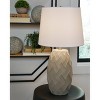 Signature Design by Ashley (Set of 2) Tamner Table Lamps Taupe/White: Contemporary Resin Body, Cotton-Poly Shade, UL Listed - 2 of 4