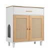 Modern Cat Litter Box Furniture with Charging Station and Scratcher, Hidden Litter Box Enclosure Cabinet for Living Room–The Pop Home - 4 of 4