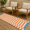 Folkulture Runner Rug for Hallways, 2x6 ft 100% Cotton Washable Bathroom Runner-Rugs or Kitchen & Home, 24x72 Inch (Rust & Blue) - 3 of 4