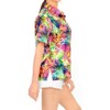 LA LEELA Hawaiian Shirts Womens Casual Summer Button Down Holiday Beach Shirt Blouse Short Sleeve Vacation Shirts Tank Top Women - 3 of 4