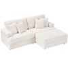 CENGHU 82 Inches Corduroy Sofa, Sectional Sofa, Storage Feet +4 Throw Pillows, L Shaped Sofa Couches for Living Room, Office - 4 of 4