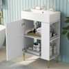 FAMYYT 21.6 in. Freestanding White Bath Vanity with White Ceramic Top, Right Side Storage - 2 of 4