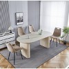 90.55“Extensible table leg,DINING TABLE,OFFICE TABLE,COFFEE TABLE,MDF，White Oak - 3 of 4