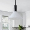 Dewdrop Mid Century Modern Pendant Light Matte  Iron Aluminum Acidwashed Glass 1 Light ETL - 4 of 4