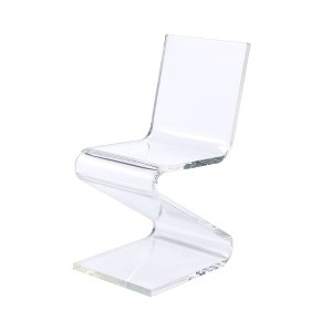Peek Acrylic Z Chair Clear - Picket House Furnishings: Modern Plexiglass Armless Chair, No Cushion - 1 of 4