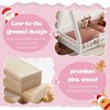 Okak Twin/Full House-Shaped Floor Canopy Beds with Tent & Light Decor,Solid Wood Bed Frame for Kids,Teens,No Spring Box Needed - 4 of 4