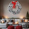 Racxily 48in Pre-lit Snow Flocked Christmas Wreath, Lighted Artificial Xmas Wreath with 150 Warm White Lights and 450 PVC Tips and DIY Ornaments - 4 of 4