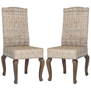 Milos Wicker Dining Chair (Set of 2) - Safavieh , White Washed