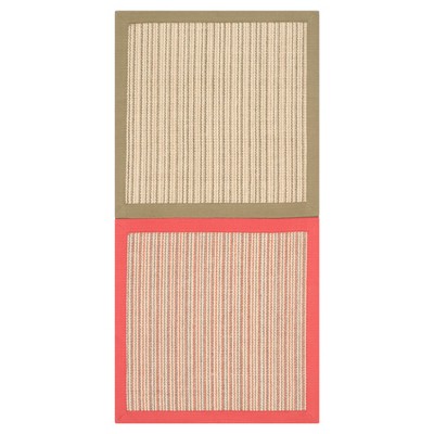 Mimi Natural Fiber Accent Rug - Green / Rust (2'x4') - Safavieh
