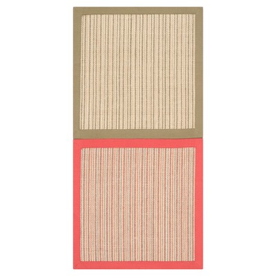 Mimi Natural Fiber Accent Rug - Green / Rust (2'x4') - Safavieh