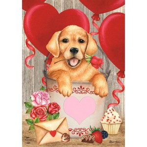 Briarwood Lane Garden Flag 12x18 For Outdoor Valentine's Puppy Holiday For Valentine's Dog Heart Garden Flag Flags For Outside - 1 of 4