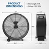30 in Industrial Drum Fan, Heavy Duty Metal Air Circulator with Caster Handle for Patios, Warehouses, Commercial, Factories and Workshops - 4 of 4