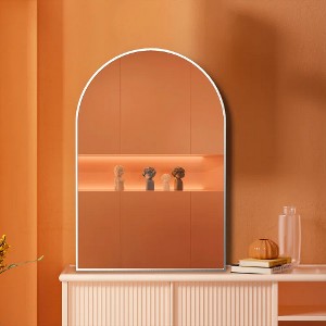 Lyngins 20x30 Arched Wall Mirror – 4mm HD Glass Bathroom Mirror, Anti-Rust Aluminum Bathroom Decor, Shatterproof Mirrors for Bathroom Sink - 1 of 4