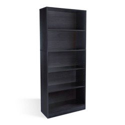 72 77 5 Shelf Bookcase Black Walnut, How To Put Together A Sauder 5 Shelf Bookcase