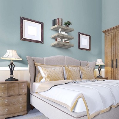 Beige Wood Floating Wall Mantel Shelf 18"