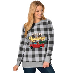 Woman Within Plus Size Fleece Holiday Sweatshirt - 1 of 4