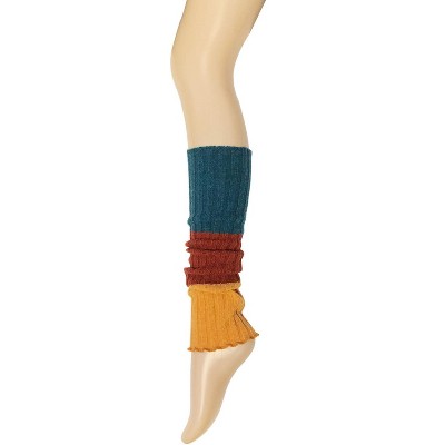 Wrapables Women's Tri-Colored Ribbed Leg Warmers - image 5