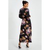 Black Floral Chiffon Tiered Hem Maxi Dress - 2 of 4