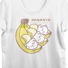 Bananya Characters Smiling & Waving Women's White Crew Neck Short Sleeve T-shirt - 2 of 3