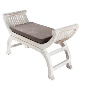 Livabliss Brittany 22"H x 36"W x 14"D Traditional Charcoal Bench - 1 of 4