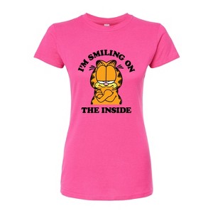 Women's - Garfield - I'm Smiling On The Inside Fitted Graphic T-Shirt - 1 of 3