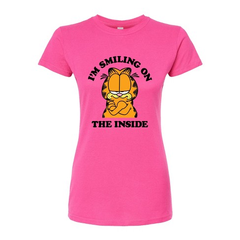 Women's - Garfield - I'm Smiling On The Inside Juniors Fitted Graphic T-Shirt - image 1 of 3