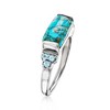 Ross-Simons Turquoise and 0.10 ct. t.w. Sky Blue Topaz Ring in Sterling Silver - 3 of 4