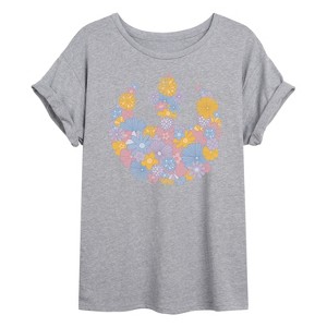 Women's - Star Wars - Rebel Flower Logo Oversized Graphic T-Shirt - 1 of 4