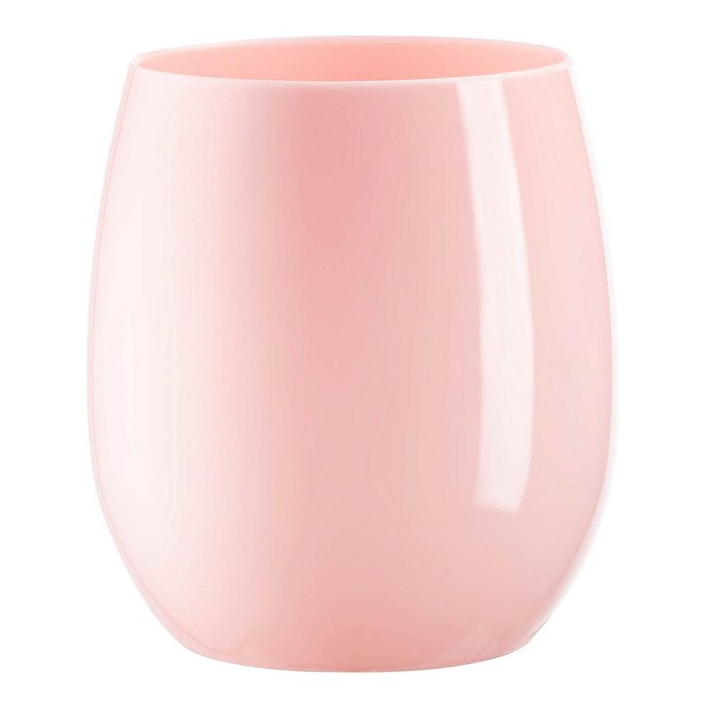 Smarty Had A Party 12 oz. Solid Pink Elegant Stemless Plastic Wine Glasses (64 Glasses), 1 of 2