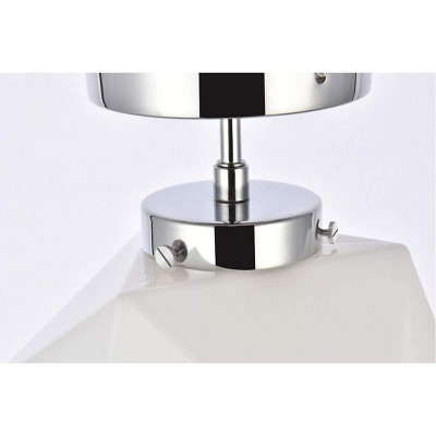 Lawrence Chrome and White Glass 1-Light Flush Mount