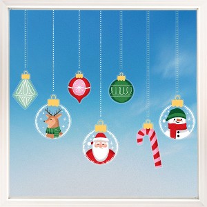Big Dot of Happiness Christmas Ornaments Window Clings, Reusable Winter Holiday Party Window Sticker, Tree Ornament Decals, Christmas Static Clings - 1 of 4