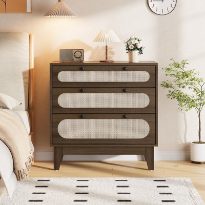 3 Drawer Dresser for Bedroom, Wide Modern Chest of Drawers