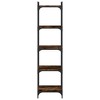 vidaXL 5-Tier Bookcase in Smoked Oak - Engineered Wood and Metal Frame - 4 of 4