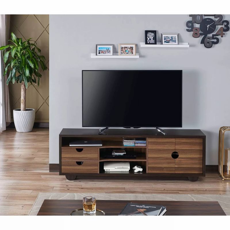 Jubu Open Shelf TV Stand for TVs up to 60&#34; Wenge - miBasics, 3 of 10