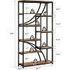 Lantine 70.87'' Tall Bookshelf, 9-Tier Industrial Etagere Bookcase, Freestanding Display Shelf for Living Room, Brown & Black - 3 of 4