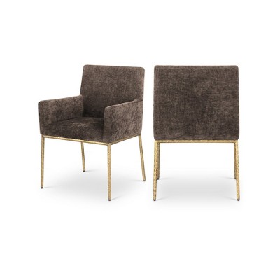 Meridian Furniture,Reeves Chenille Fabric Dining Chair, Set of 2