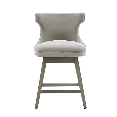 Starlight Canyon Home,Gray Swivel Counter Stool with Solid Wood Frame and Fabric Seat