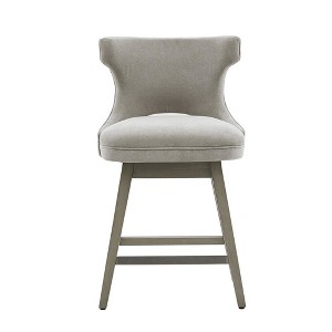Starlight Canyon Home,Gray Swivel Counter Stool with Solid Wood Frame and Fabric Seat - 1 of 4